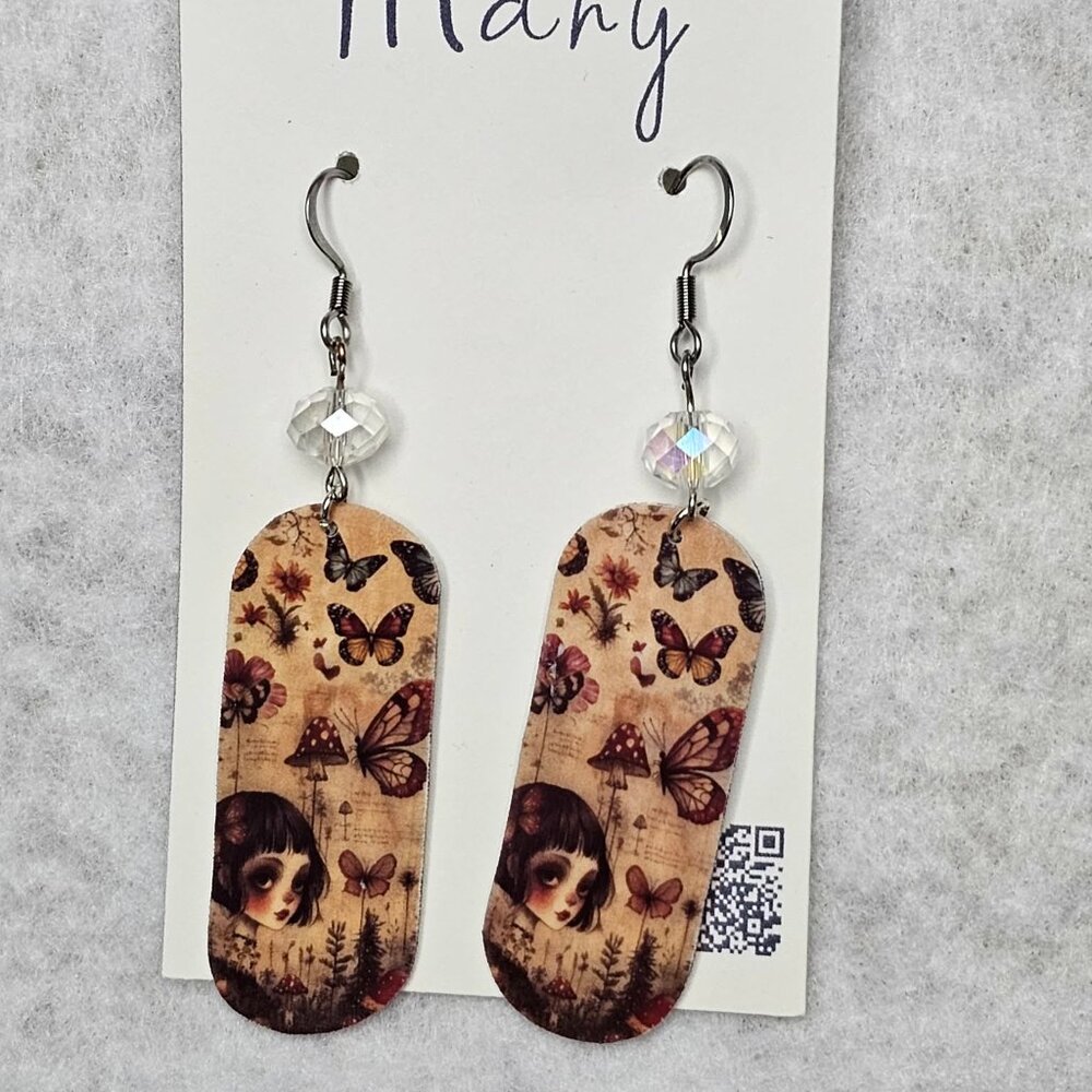 Handmade Bohemian fairy inspired double-sided earrings